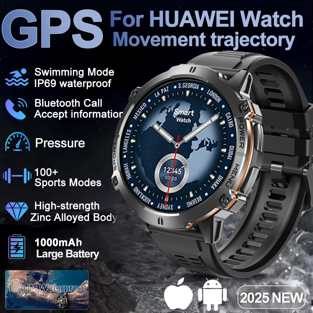 New For HUAWEI Outdoor Military Smart Watch Men 1.73" AMOLED IP69K 5ATM Waterproof 1000mAh Super Large Battery BT Call Watches
New For HUAWEI Outdoor Military Smart Watch Men 1.73" AMOLED IP69K 5ATM Waterproof 1000mAh Super Large Battery BT Call Watches