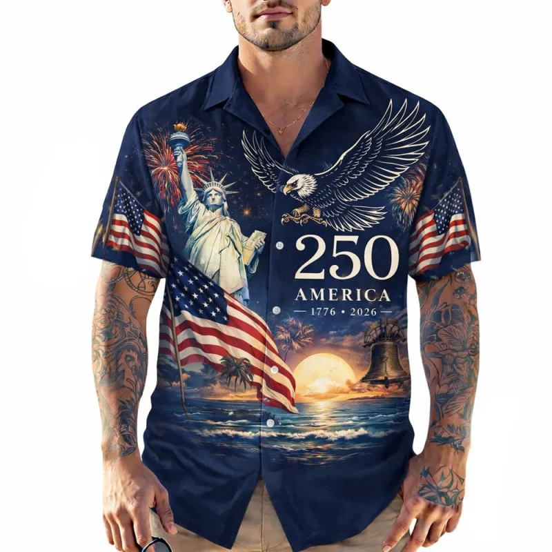 USA 250 Year Of Freedom Graphic Hawaiian Shirt For Men 3D Print Patriotic Eagle Short Sleeves Summer Blouses Lapel Aloha Shirts
USA 250 Year Of Freedom Graphic Hawaiian Shirt For Men 3D Print Patriotic Eagle Short Sleeves Summer Blouses Lapel Aloha Shirts