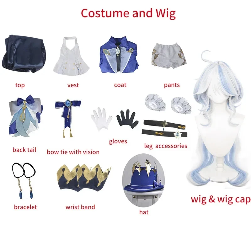 ABC123Furina Costume Hat Full Set Impact Fontaine Hydro Archon Focalors Cosplay Wig White Costumes with H5,j'8.k/4\
ABC123Furina Costume Hat Full Set Impact Fontaine Hydro Archon Focalors Cosplay Wig White Costumes with H5,j'8.k/4\