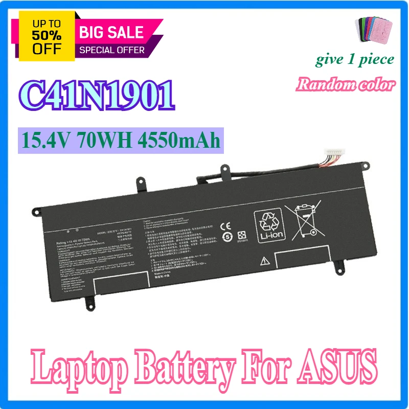 C41N1901 70WH Laptop Battery for ASUS ZenBook Duo UX481FA UX481FL UX481F UX481FLY UX4000F UX4000FL 0B200-03520000
C41N1901 70WH Laptop Battery for ASUS ZenBook Duo UX481FA UX481FL UX481F UX481FLY UX4000F UX4000FL 0B200-03520000