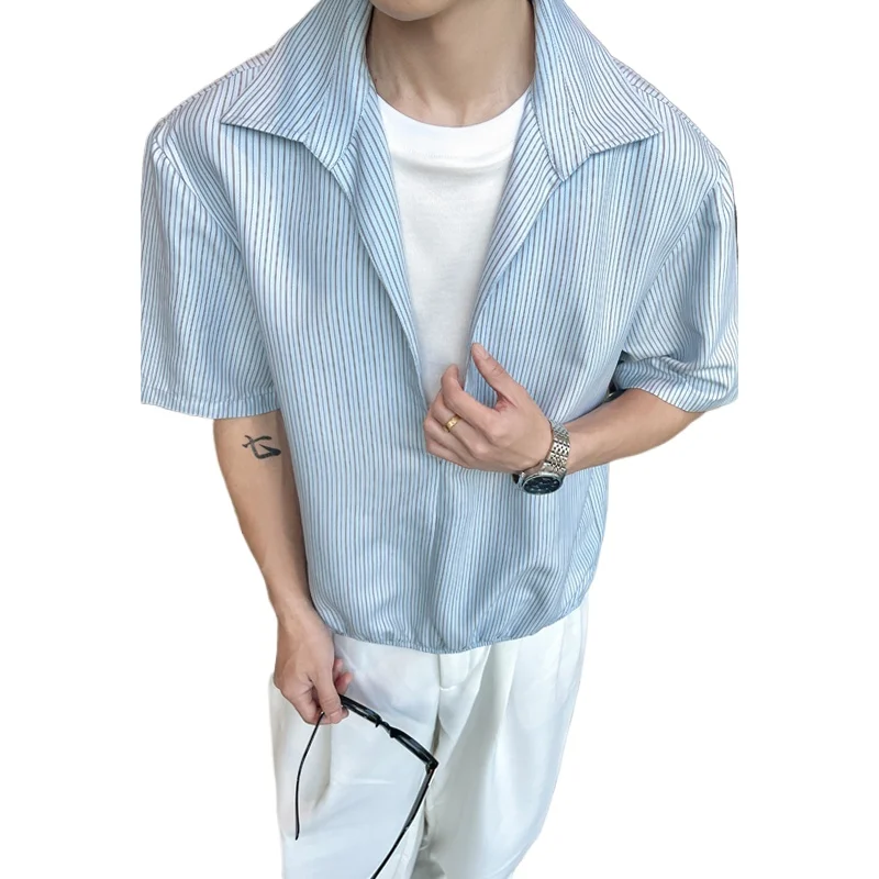 Men's Short Sleeve Shirt New Summer Fashion Fine Stripe Deep V-Neck T-Shirt Streetwear Urban Casual Y2K Style Daily Wear Men
Men's Short Sleeve Shirt New Summer Fashion Fine Stripe Deep V-Neck T-Shirt Streetwear Urban Casual Y2K Style Daily Wear Men