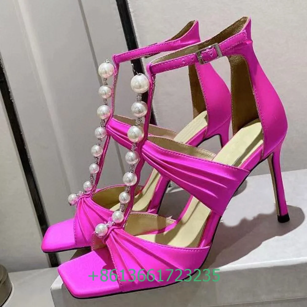 Pearl Satin Square Toe Sandals Women Stiletto Heel Fashion High Heels Ankle Strap Hollow Shoes Black/white/pink 8.5 Cm Sandals
Pearl Satin Square Toe Sandals Women Stiletto Heel Fashion High Heels Ankle Strap Hollow Shoes Black/white/pink 8.5 Cm Sandals