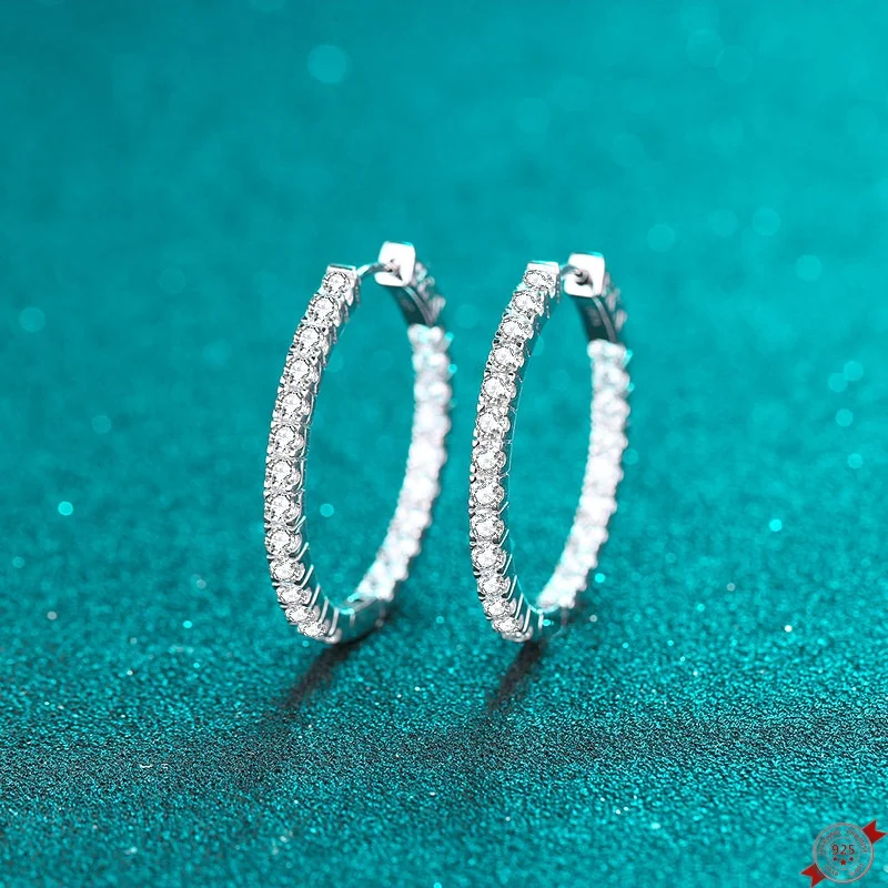 2.88 ct D Color Moissanite S925 Silver Hoop Earring for Women Plated Pt950 Full Circle Inlay Ear Loops Gift Jewelry Wholesale
2.88 ct D Color Moissanite S925 Silver Hoop Earring for Women Plated Pt950 Full Circle Inlay Ear Loops Gift Jewelry Wholesale