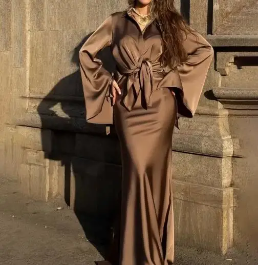 Two Piece Outfits Women Skirts Sets Temperament Commuting 2025 Spring New Satin Long Sleeve Shirt & Hip Wrap Skirt Set for Women
Two Piece Outfits Women Skirts Sets Temperament Commuting 2025 Spring New Satin Long Sleeve Shirt & Hip Wrap Skirt Set for Women