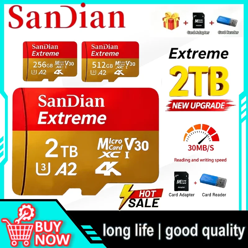 2026 New Original 1TB Micro TF/SD Card Memory Card 128GB 256GB Mini Memory Card Class10 For Camera/Phone/Drone
2026 New Original 1TB Micro TF/SD Card Memory Card 128GB 256GB Mini Memory Card Class10 For Camera/Phone/Drone