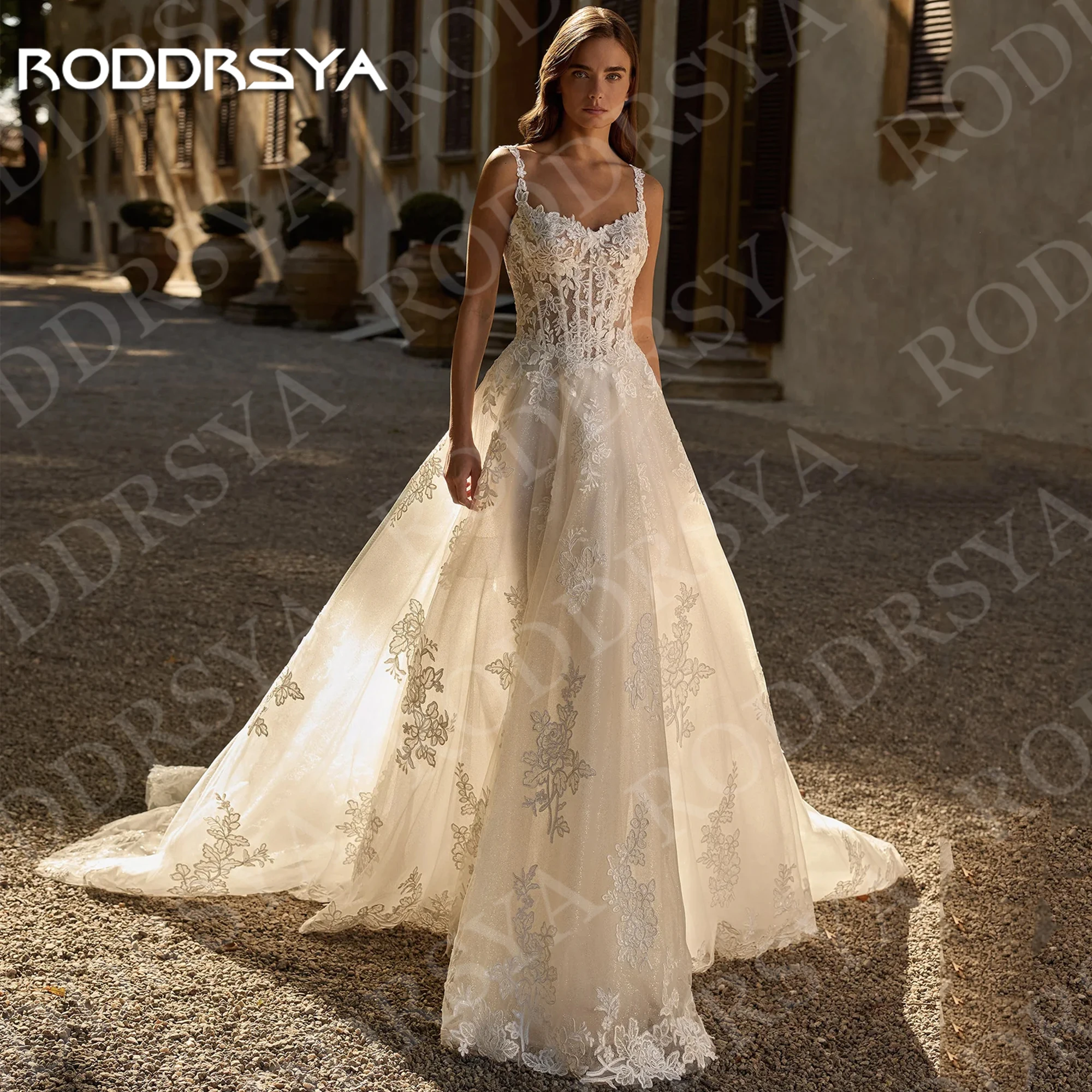 RODDRSYA Glitter Boho Wedding Dress Bohemian A Line Spaghetti Straps Appliques Tulle Bridal Dresses Customized robe mariée 2026
RODDRSYA Glitter Boho Wedding Dress Bohemian A Line Spaghetti Straps Appliques Tulle Bridal Dresses Customized robe mariée 2026