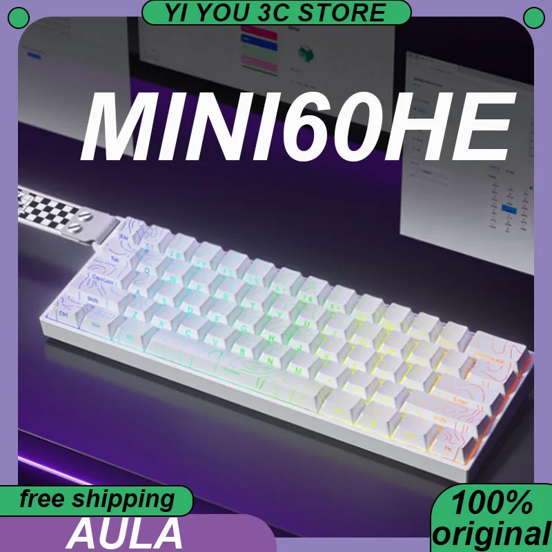 AULA MINI60HE Механическая клавиатура с магнитной осью, беспроводная, трехрежимная, высокопроизводительная, FPS, с низкой задержкой, VALORANT, индивидуальный ПК, киберспорт
AULA MINI60HE Механическая клавиатура с магнитной осью, беспроводная, трехрежимная, высокопроизводительная, FPS, с низкой задержкой, VALORANT, индивидуальный ПК, киберспорт