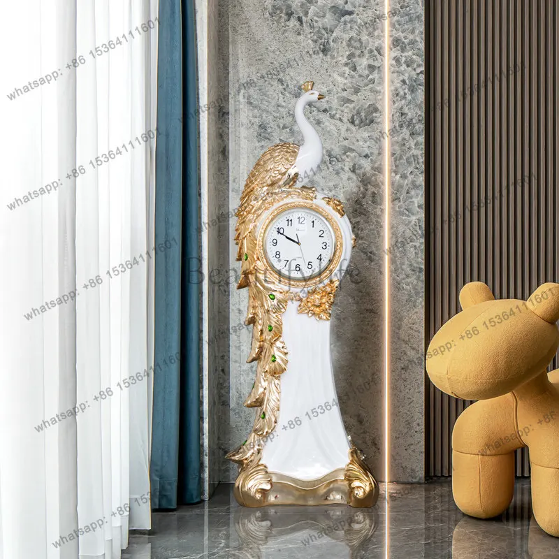Peacock retro floor-to-ceiling large clock ornaments vertical living room TV cabinet home decorations
Peacock retro floor-to-ceiling large clock ornaments vertical living room TV cabinet home decorations