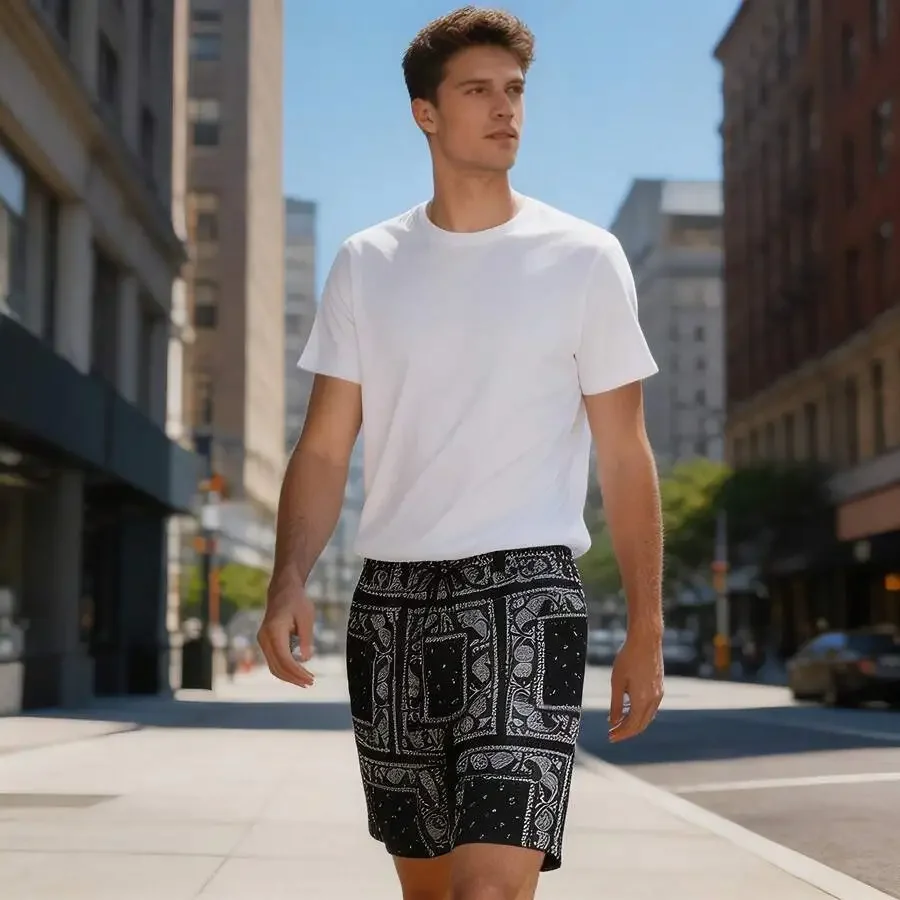 Men Vintage Black Paisley Print Casual Shorts Elastic Waist Street Fashion Outdoor Vacation Lounge
Men Vintage Black Paisley Print Casual Shorts Elastic Waist Street Fashion Outdoor Vacation Lounge