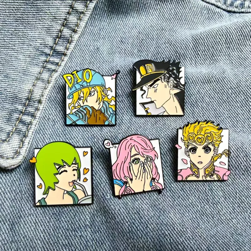 5pcs Hot Anime JOJO Character Brooches Set Kujō Jōtarō Giorno Giovanna Metal Badges Cartoon Enamel Lapel Pins for Backpack
5pcs Hot Anime JOJO Character Brooches Set Kujō Jōtarō Giorno Giovanna Metal Badges Cartoon Enamel Lapel Pins for Backpack