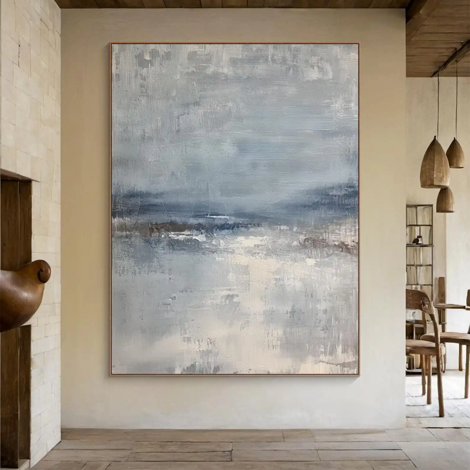 Mhemyo Large blue minimalist wabi-sabi wall art grey textured original abstract hand-painted painting beige modern home decor
Mhemyo Large blue minimalist wabi-sabi wall art grey textured original abstract hand-painted painting beige modern home decor