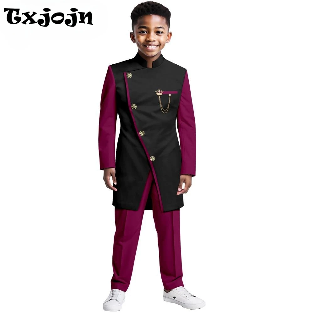 African Stylish Color-blocked Suit Set 2 Pieces For Kids Performance Outfit,Elegant Handsome Boys Tuxedo For Birthday Party
African Stylish Color-blocked Suit Set 2 Pieces For Kids Performance Outfit,Elegant Handsome Boys Tuxedo For Birthday Party