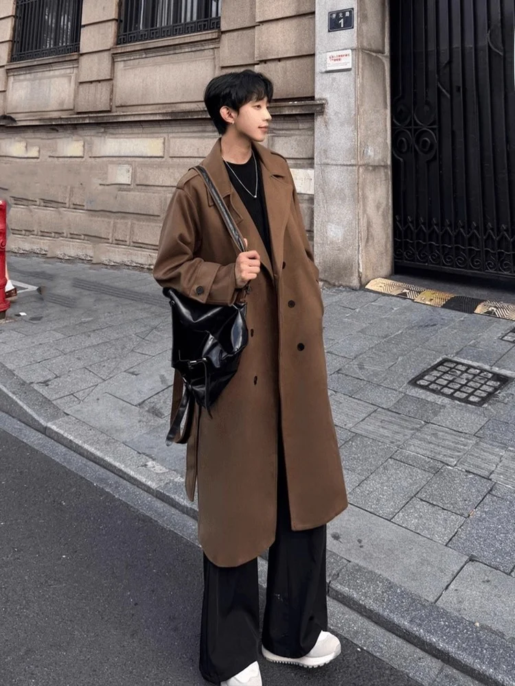 Thiened Brown Khaki Men's Woolen Coat Autumn Winter Faion Urban Sle Double Breasted Long Coat Youth ulari
Thiened Brown Khaki Men's Woolen Coat Autumn Winter Faion Urban Sle Double Breasted Long Coat Youth ulari