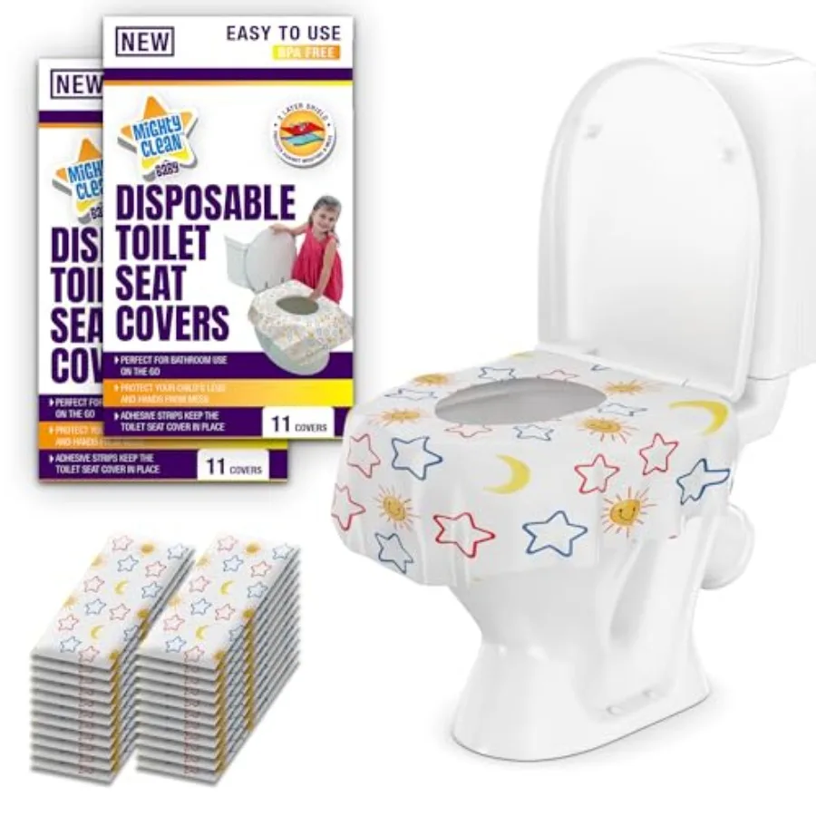 Mighty Clean Baby 22-Pack Disposable Toilet Seat Covers - XL Waterproof Potty Covers for Toddlers, and Adults - Travel, Public
Mighty Clean Baby 22-Pack Disposable Toilet Seat Covers - XL Waterproof Potty Covers for Toddlers, and Adults - Travel, Public