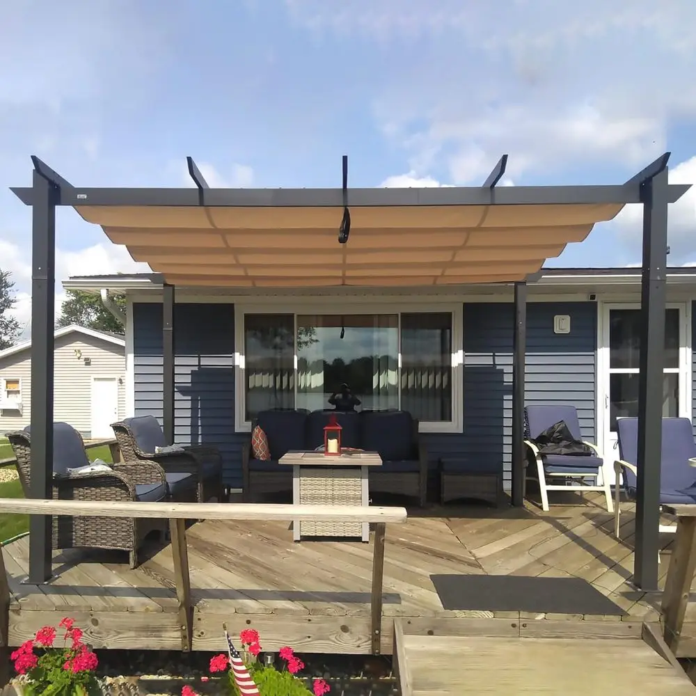 Weather-Resistant Outdoor Retractable Pergola, 10x13 ft, Ideal for Patio, Grill, or Courtyard
Weather-Resistant Outdoor Retractable Pergola, 10x13 ft, Ideal for Patio, Grill, or Courtyard