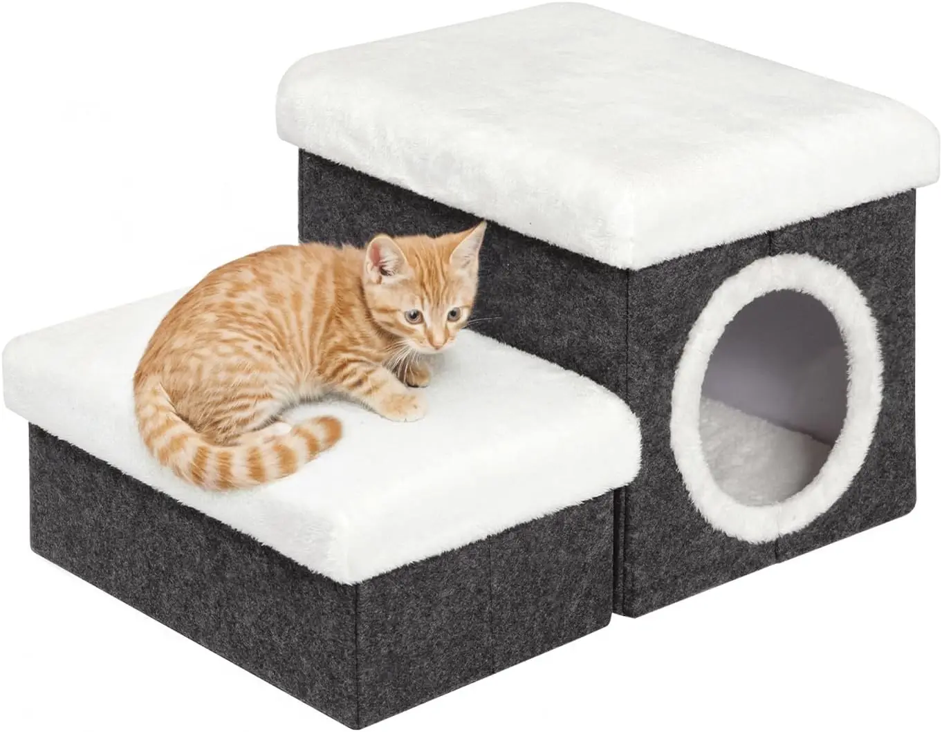 Cat House Pet Stairs For Beds Sofa, Foldable Dog Steps 2-Tier With Storage Toy Box, Small Indoor Pet Steps Grey 15.7X12.6X12.6
Cat House Pet Stairs For Beds Sofa, Foldable Dog Steps 2-Tier With Storage Toy Box, Small Indoor Pet Steps Grey 15.7X12.6X12.6