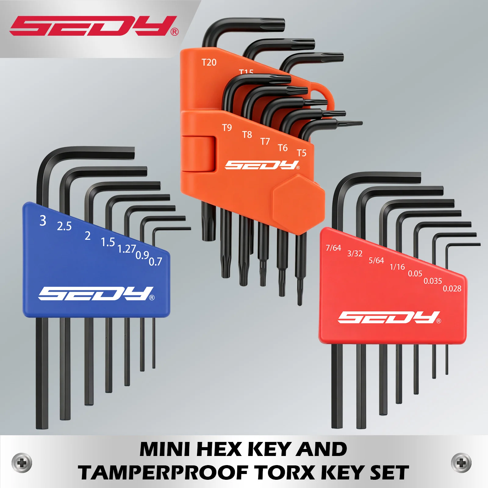 SEDY 22-Piece Mini Allen Wrench Set - 3-in-1 Hex & Tamperproof Torx Key Kit, Metric/SAE Sizes, Cr-V Steel for DIY & Repairs
SEDY 22-Piece Mini Allen Wrench Set - 3-in-1 Hex & Tamperproof Torx Key Kit, Metric/SAE Sizes, Cr-V Steel for DIY & Repairs