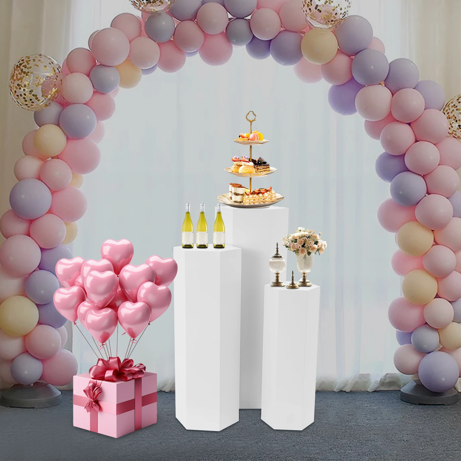 3-Piece Wedding Display Pillars (Large/Medium/Small Sizes), Hexagonal Stable Structure With Strong Load-Bearing Capacity
3-Piece Wedding Display Pillars (Large/Medium/Small Sizes), Hexagonal Stable Structure With Strong Load-Bearing Capacity