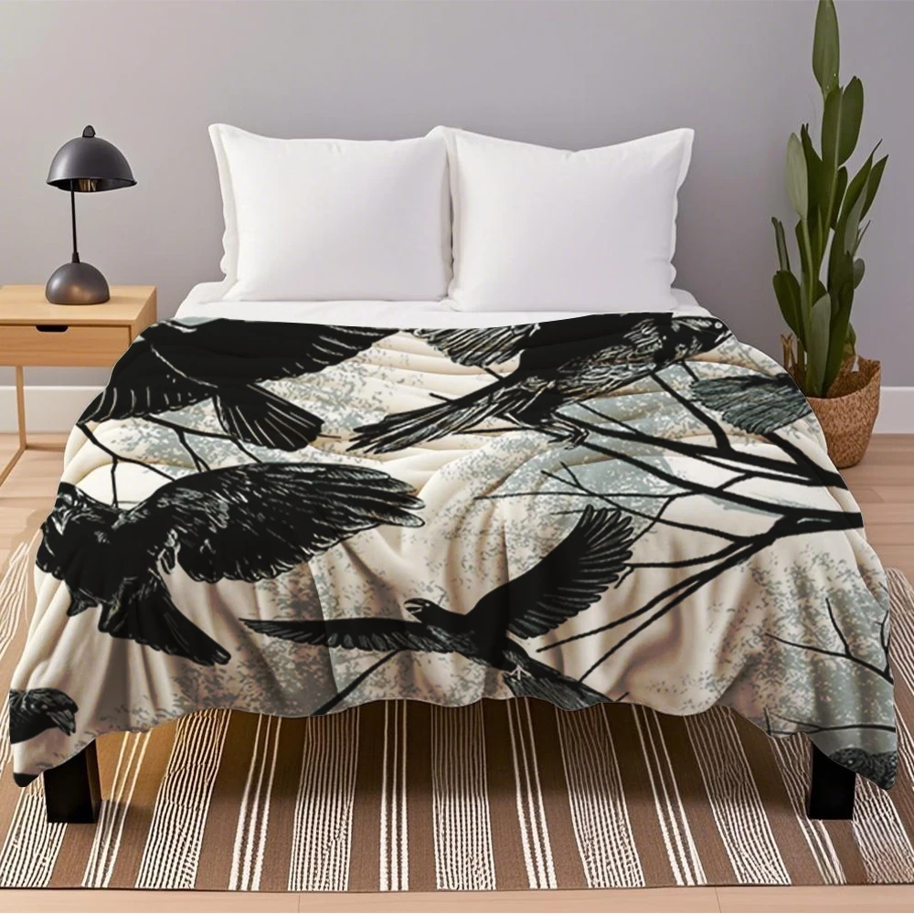 Flannel Blankets Blackbirds Vintage Design Throw Blanket Bedsheet Breathable Blanket For Children Airplane All Season
Flannel Blankets Blackbirds Vintage Design Throw Blanket Bedsheet Breathable Blanket For Children Airplane All Season
