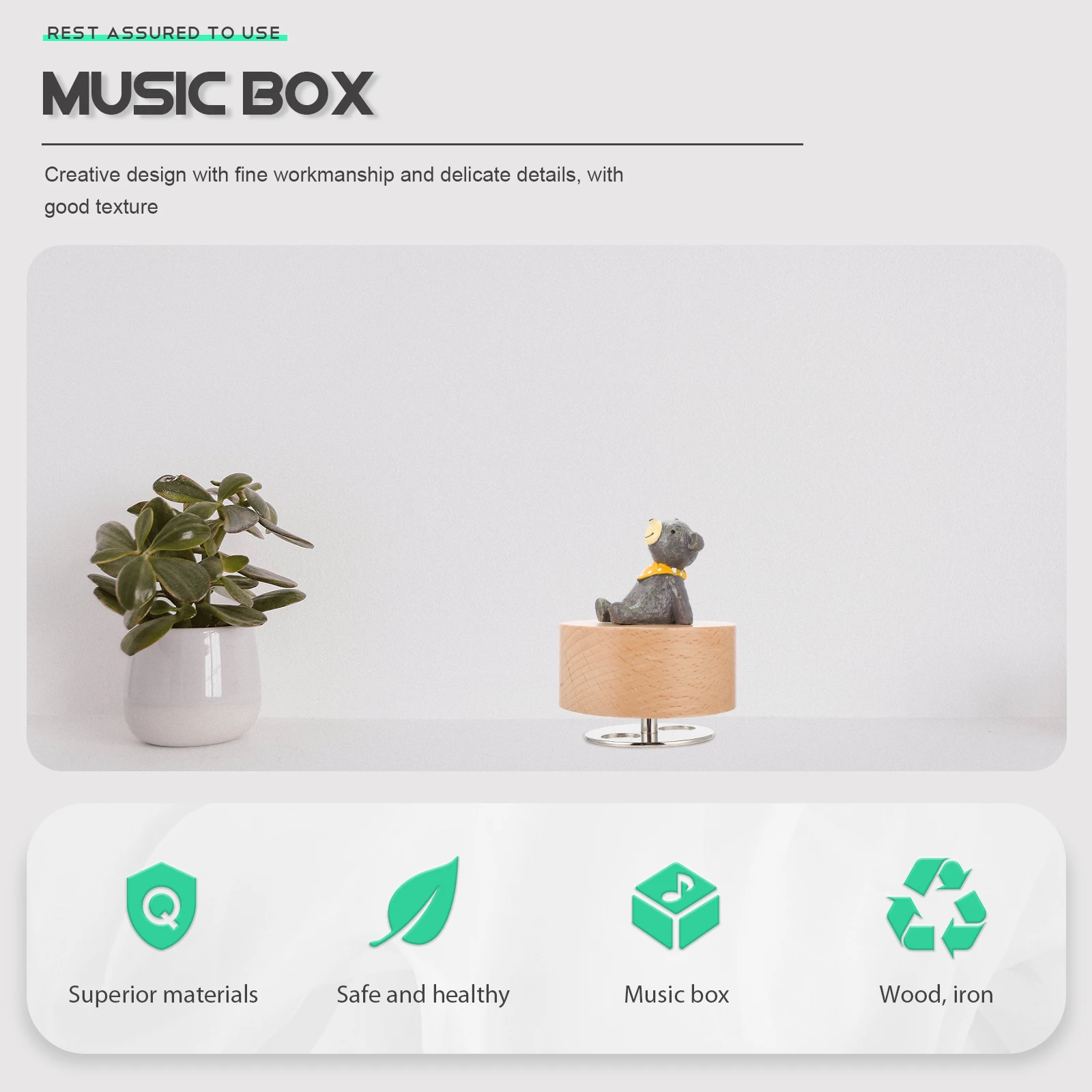 Wooden Iron Music Box Decor Valentine Gifts Kids Instruments Rotatable Round Collectors Housewarming Cartoon Lovely Bear Sleep
Wooden Iron Music Box Decor Valentine Gifts Kids Instruments Rotatable Round Collectors Housewarming Cartoon Lovely Bear Sleep