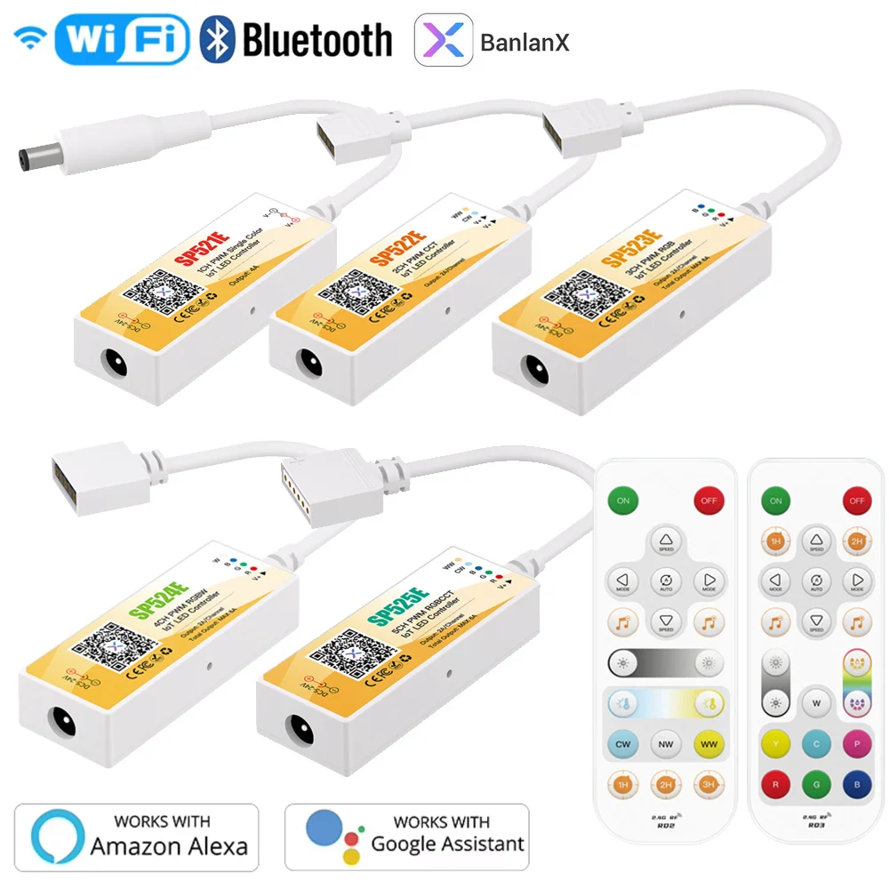 DC12V 24V Mini WIFI Bluetooth LED Controller 5050 3528 COB CCT/RGB/RGBW/RGBCCT LED Dimmer 2.4G Remote APP Voice for Alexa Google
DC12V 24V Mini WIFI Bluetooth LED Controller 5050 3528 COB CCT/RGB/RGBW/RGBCCT LED Dimmer 2.4G Remote APP Voice for Alexa Google