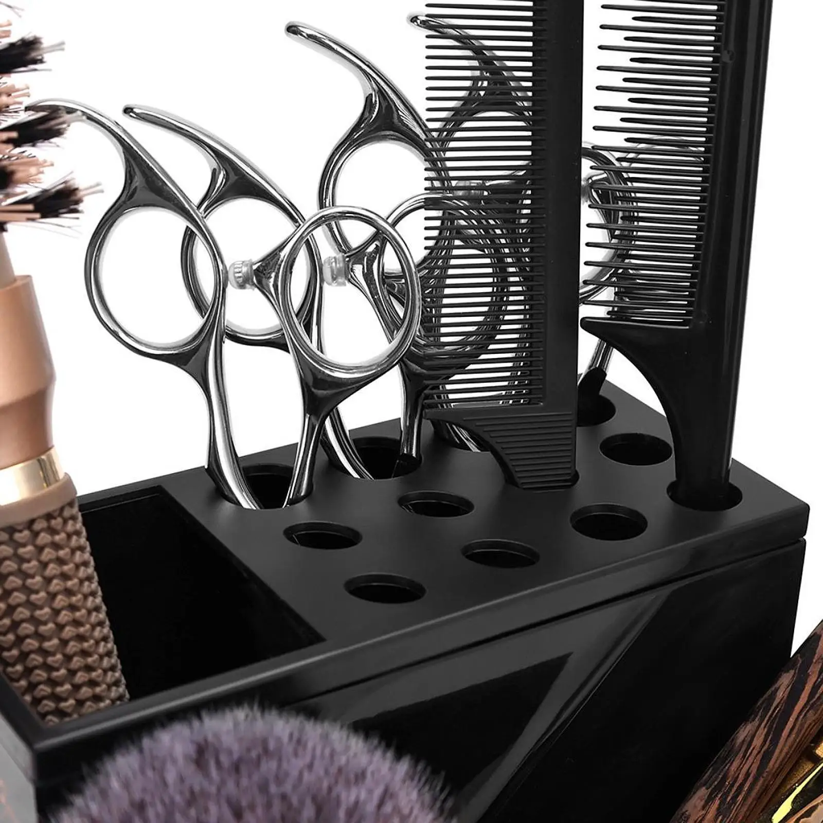 Barber Accessories Storage Box ABS Material Multiuse Holder for Salon Brushes Combs Clips
Barber Accessories Storage Box ABS Material Multiuse Holder for Salon Brushes Combs Clips