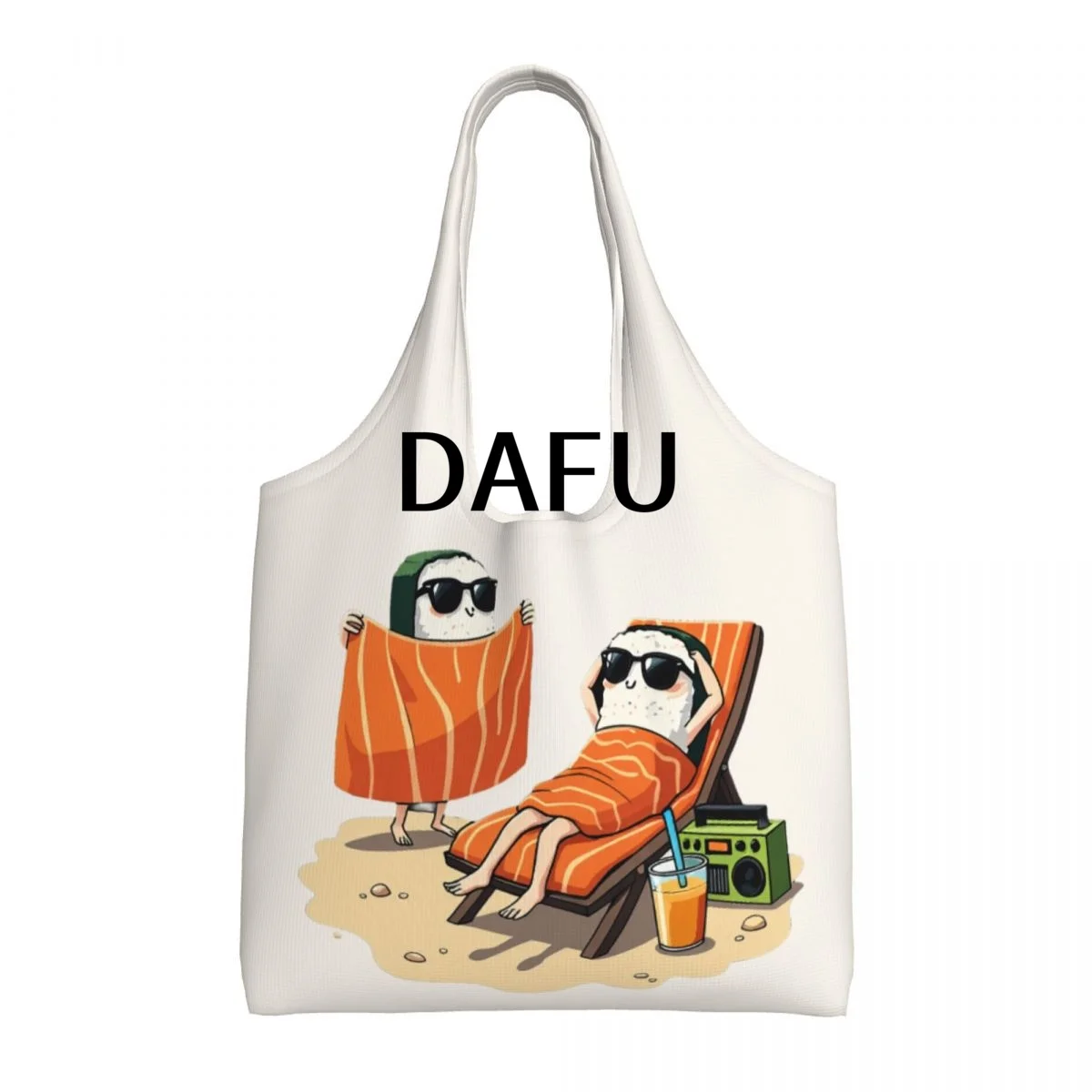 Sushi Beach Vibes Large Capacity Canvas Tote Bag Single Shoulder Work Commute Bag For Women Eco-Friendly Shopping Bag
Sushi Beach Vibes Large Capacity Canvas Tote Bag Single Shoulder Work Commute Bag For Women Eco-Friendly Shopping Bag