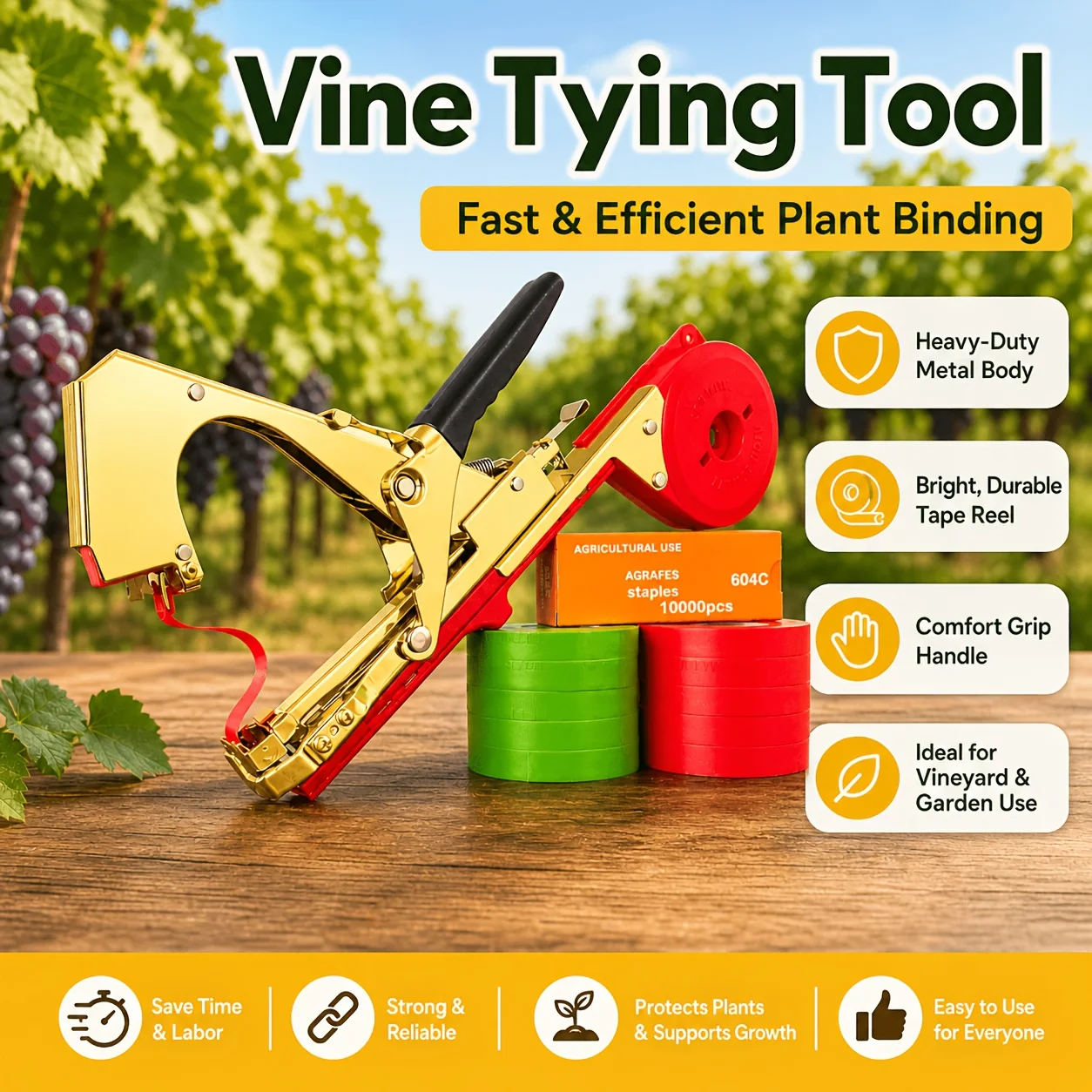 Tomato plant stem bundling machine, grape and cucumber vine bundling machine, orchard and garden rose vine stabilizer
Tomato plant stem bundling machine, grape and cucumber vine bundling machine, orchard and garden rose vine stabilizer