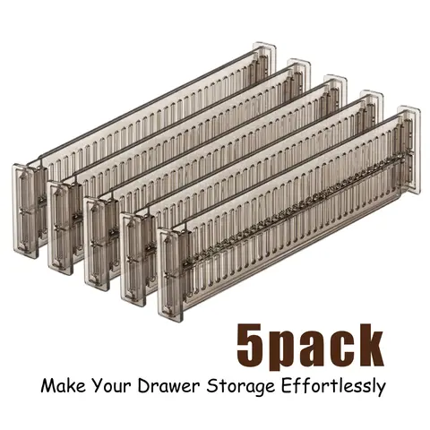 2/5Sets (4/10Pcs) Adjustable Drawer Dividers, Freely Combinable, Suitable For Kitchen, Desk, Wardrobe, And Vanity Drawers.