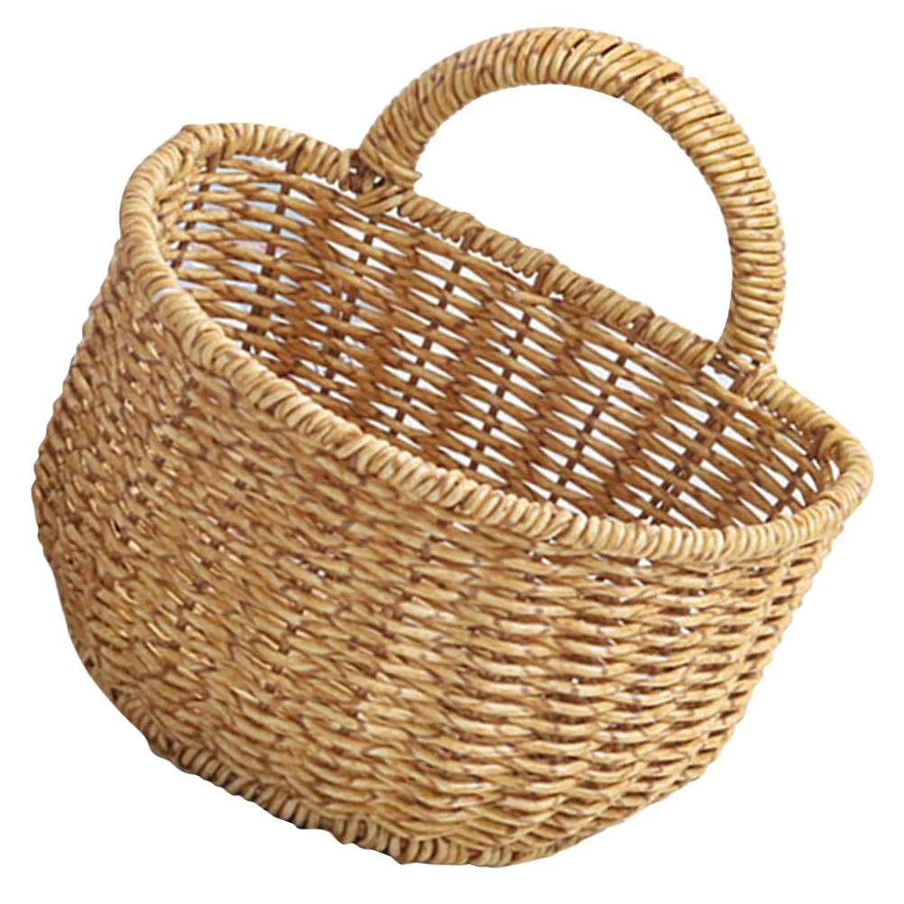 Wall mounted Kitchen Storage Basket Lightweight Small Woven Hanging Basket for Fruit Vegetable Bread Storage Balcony
Wall mounted Kitchen Storage Basket Lightweight Small Woven Hanging Basket for Fruit Vegetable Bread Storage Balcony