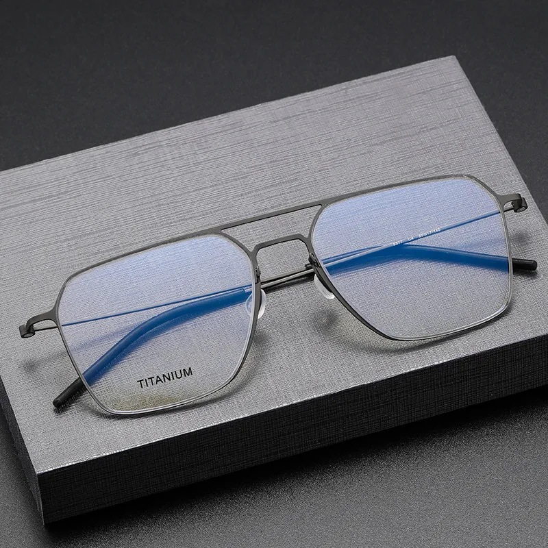 Denmark Titanium Double-beam Frame Prescription Eyeglasses Screwless Optical Glasses Men Women Ultralight Square Eyeglass frames
Denmark Titanium Double-beam Frame Prescription Eyeglasses Screwless Optical Glasses Men Women Ultralight Square Eyeglass frames