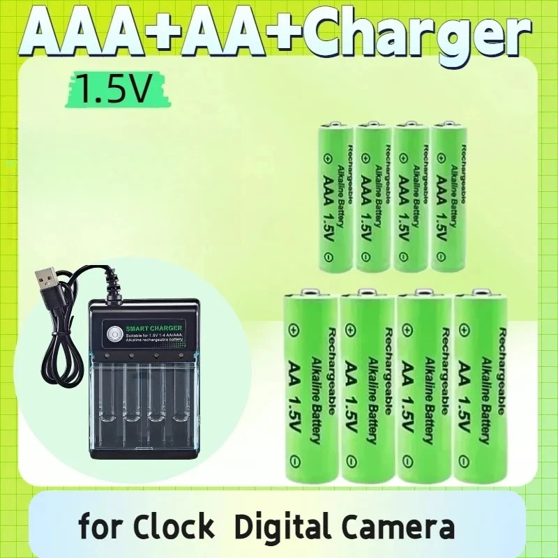 Original Rechargeable Battery 1.5V AA+AAA+Charger for Computer Clock Radio Video Game Digital Camera AA AAA
Original Rechargeable Battery 1.5V AA+AAA+Charger for Computer Clock Radio Video Game Digital Camera AA AAA