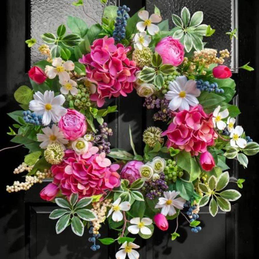 Spring Wreaths for Front Door Outside Summer Wreath 24 Inch with Luxury Peony and Hydrangea Floral Wreaths with Greenery Colorf
Spring Wreaths for Front Door Outside Summer Wreath 24 Inch with Luxury Peony and Hydrangea Floral Wreaths with Greenery Colorf