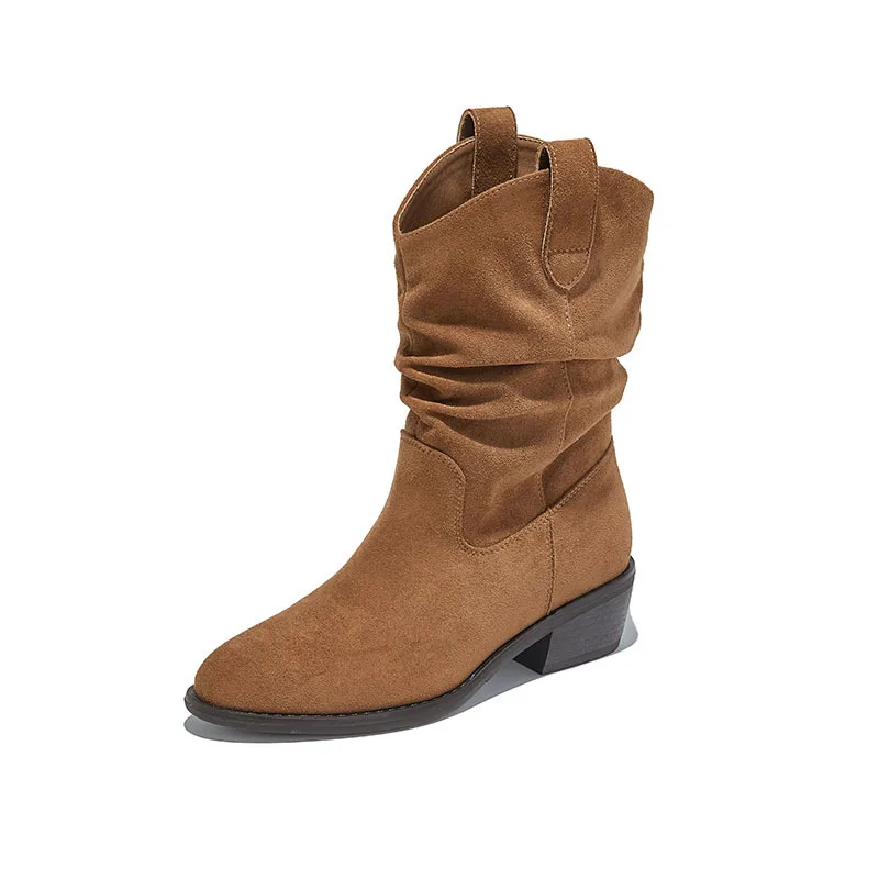 Retro Pointed Women's Western Cowboy Boots Autumn Winter New British Style Casual Short Boots Snow Boots
Retro Pointed Women's Western Cowboy Boots Autumn Winter New British Style Casual Short Boots Snow Boots