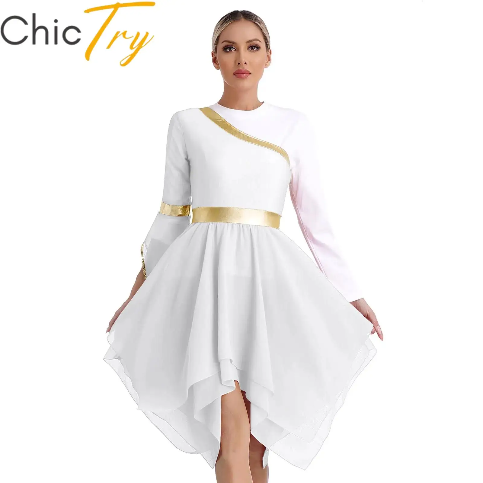 Womens Praise Dance Dress One Shoulde Lyrical Dance Dresses Church Worship Choir Dancewear Irregular Hem Performance Costume
Womens Praise Dance Dress One Shoulde Lyrical Dance Dresses Church Worship Choir Dancewear Irregular Hem Performance Costume