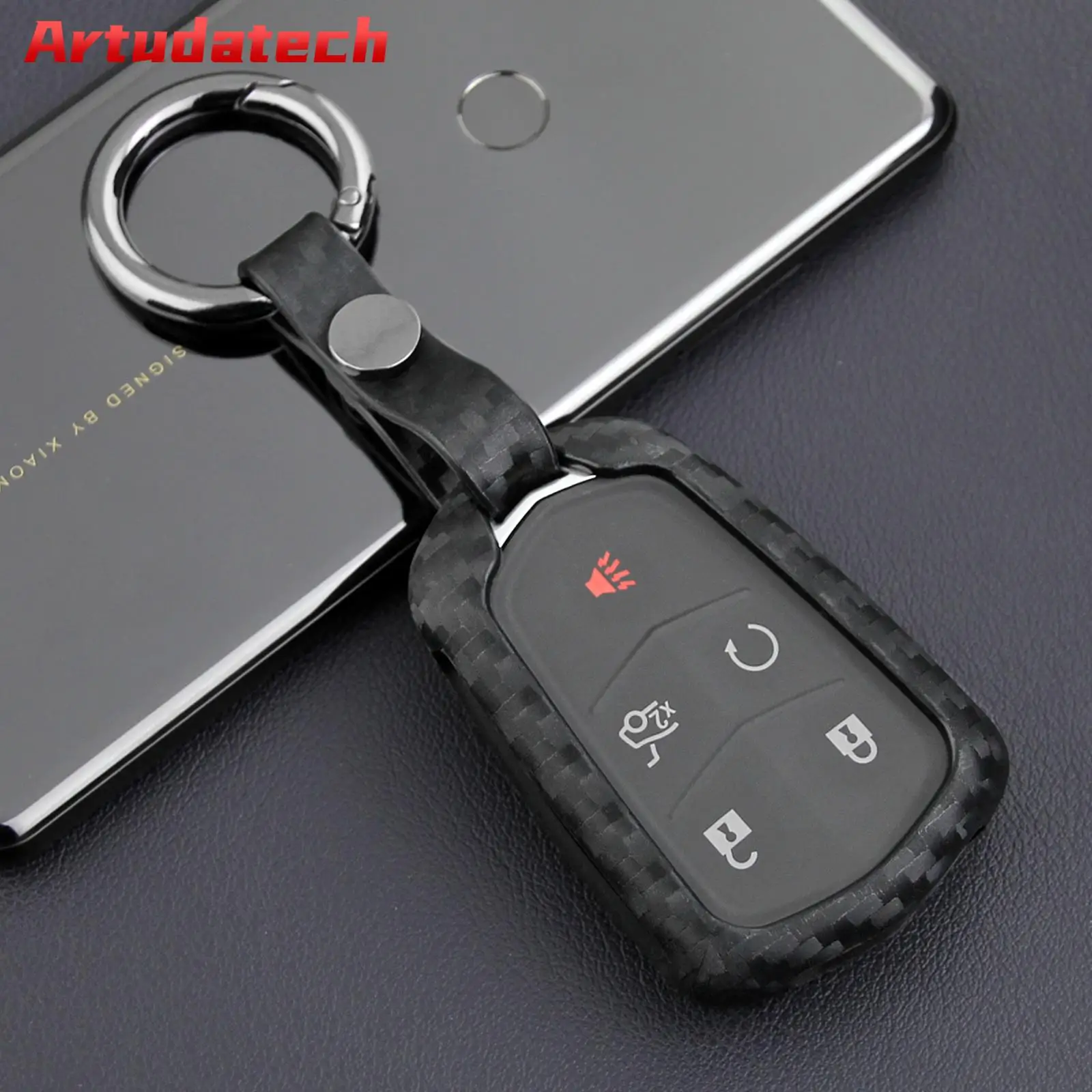 Artudatech Leather Silicone Car Key Case Cover With Buckle For Cadillac No Key Included
Artudatech Leather Silicone Car Key Case Cover With Buckle For Cadillac No Key Included