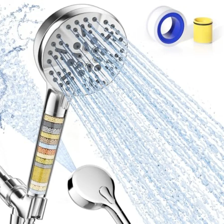 Filtered Shower Head with Handheld High Pressure Hand Held Shower Head for Hard Water with Filters, 79" Long Hose and Powerful
Filtered Shower Head with Handheld High Pressure Hand Held Shower Head for Hard Water with Filters, 79" Long Hose and Powerful