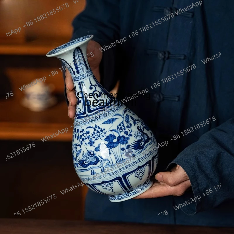 P178 Jingdezhen Ceramic Vase Hand-painted Blue and White Porcelain Jade Pot Spring Porcelain Vase Home Decoration Ornament
P178 Jingdezhen Ceramic Vase Hand-painted Blue and White Porcelain Jade Pot Spring Porcelain Vase Home Decoration Ornament