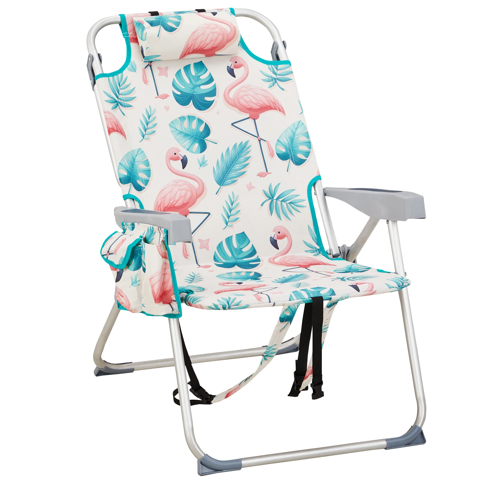 63*70*99cm Heightened Oxford Cloth Silver White Aluminum Tube Bearing 100kg Beach Chair Flamingo
63*70*99cm Heightened Oxford Cloth Silver White Aluminum Tube Bearing 100kg Beach Chair Flamingo
