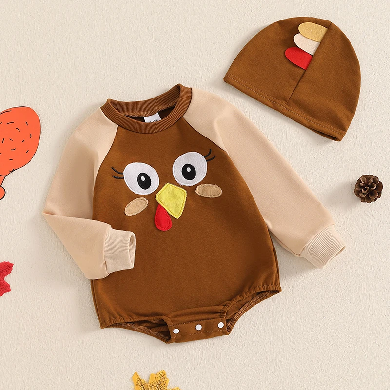 BeQeuewll Autumn Newborn Bodysuits Turkey Girls Boys Clothing Long Sleeve Contrast Color Romper + Hat Thanksgiving Baby Clothes
BeQeuewll Autumn Newborn Bodysuits Turkey Girls Boys Clothing Long Sleeve Contrast Color Romper + Hat Thanksgiving Baby Clothes