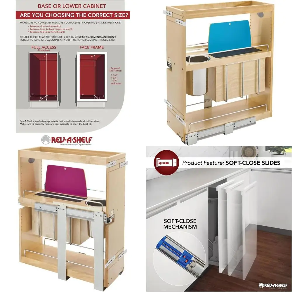 449KB-BCSC-8C Wood Classics Sot Close 9-1/4"W Pull Out Knie Block Base Cabinet Organizer with Cutting Mats - Maple
449KB-BCSC-8C Wood Classics Sot Close 9-1/4"W Pull Out Knie Block Base Cabinet Organizer with Cutting Mats - Maple