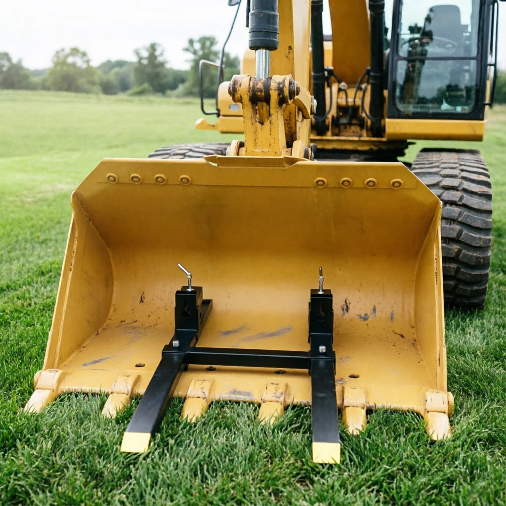 Heavy Duty Clamp-On Pallet Forks for Tractor Loader – 43" Length, 1500 lbs Capacity, Adjustable Stabilizer Bar, Fits Skid Steer or Front Loader Bucket – Ideal for Logs, Lumber
Heavy Duty Clamp-On Pallet Forks for Tractor Loader – 43" Length, 1500 lbs Capacity, Adjustable Stabilizer Bar, Fits Skid Steer or Front Loader Bucket – Ideal for Logs, Lumber