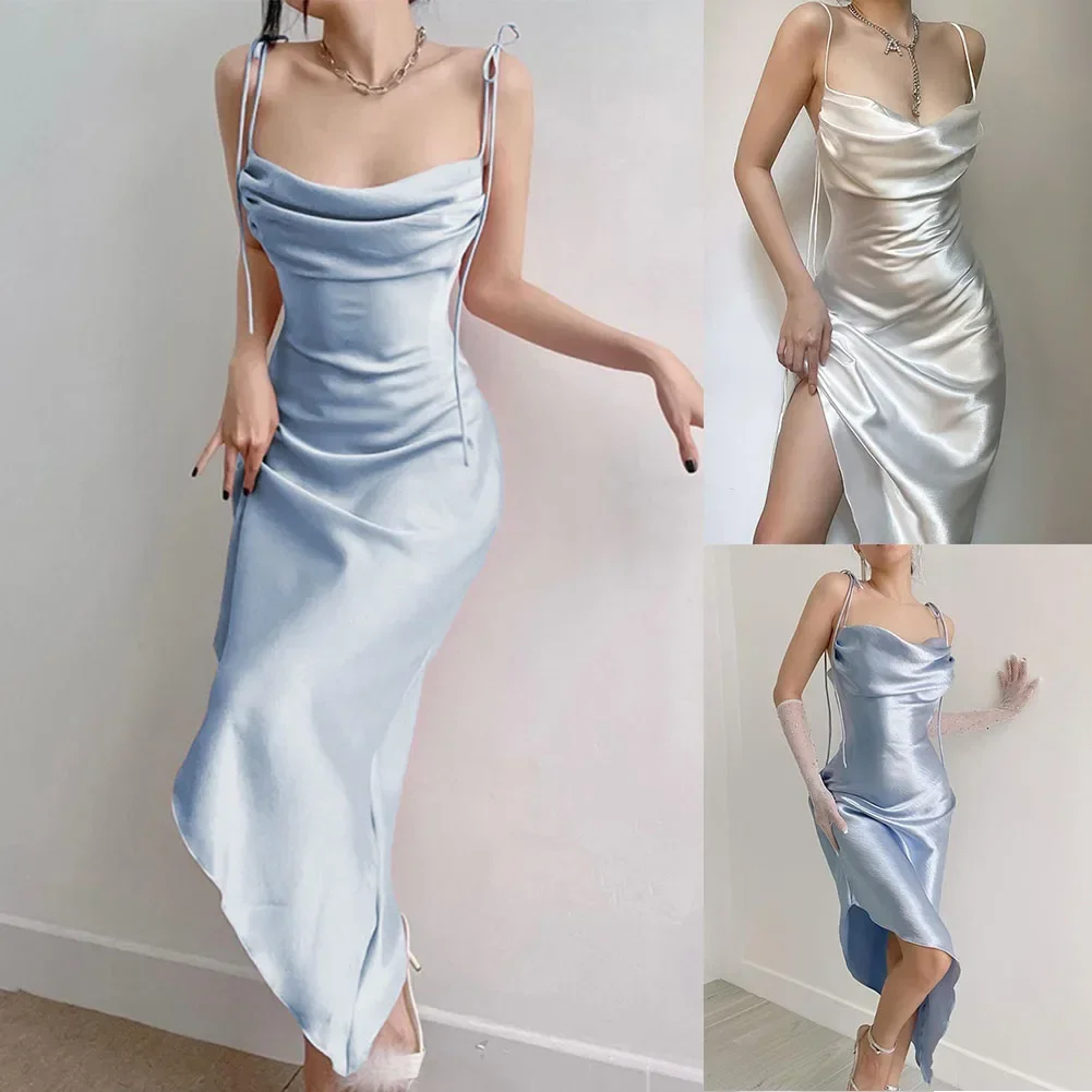 Women‘s Irregular Casual Suspender Satin Dress Sexy Slim Long Skirt Daily Party Wedding Sleeveless Dresses
Women‘s Irregular Casual Suspender Satin Dress Sexy Slim Long Skirt Daily Party Wedding Sleeveless Dresses