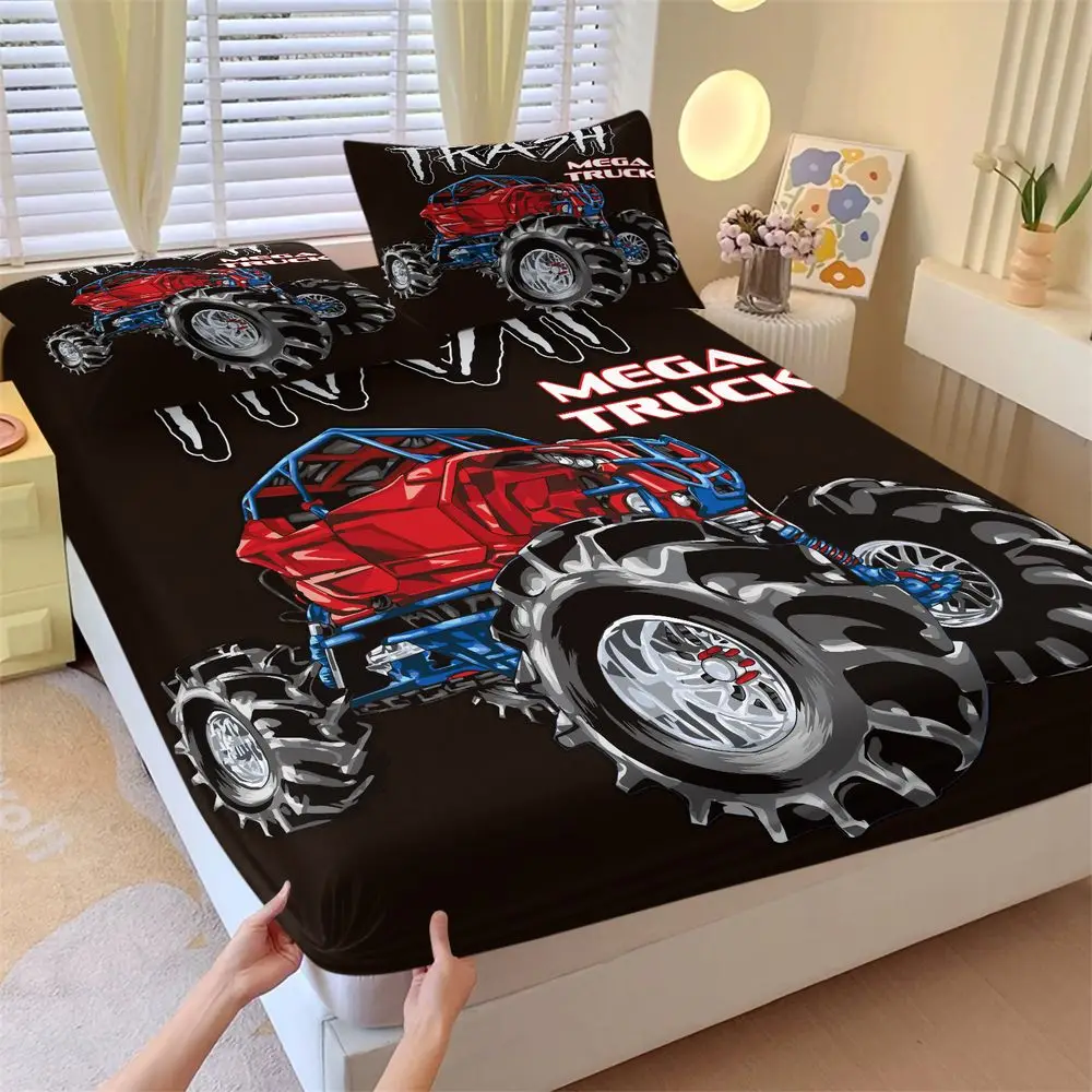 Extreme Monster Truck Print Bedding Set Fitted Sheet Set with Pillowcases Kids Boys Bedroom Decor Soft Durable Bed Sheets Set
Extreme Monster Truck Print Bedding Set Fitted Sheet Set with Pillowcases Kids Boys Bedroom Decor Soft Durable Bed Sheets Set