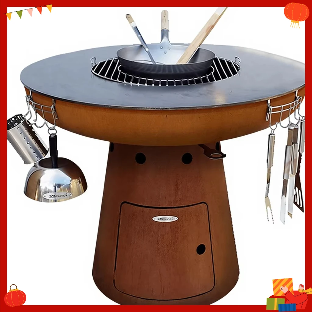 Outdoor Decorative BBQ Wood Burning Fire Stove With Tool Accessories
Outdoor Decorative BBQ Wood Burning Fire Stove With Tool Accessories