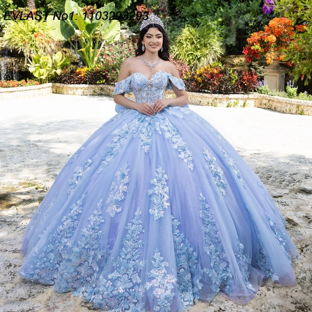 EVLAST блестящее сиреневое платье Quinceanera по индивидуальному заказу, бальное платье с кружевной аппликацией и бисером, бант, корсет Sweet 16, Vestido De 15 Anos E1Q247
EVLAST блестящее сиреневое платье Quinceanera по индивидуальному заказу, бальное платье с кружевной аппликацией и бисером, бант, корсет Sweet 16, Vestido De 15 Anos E1Q247