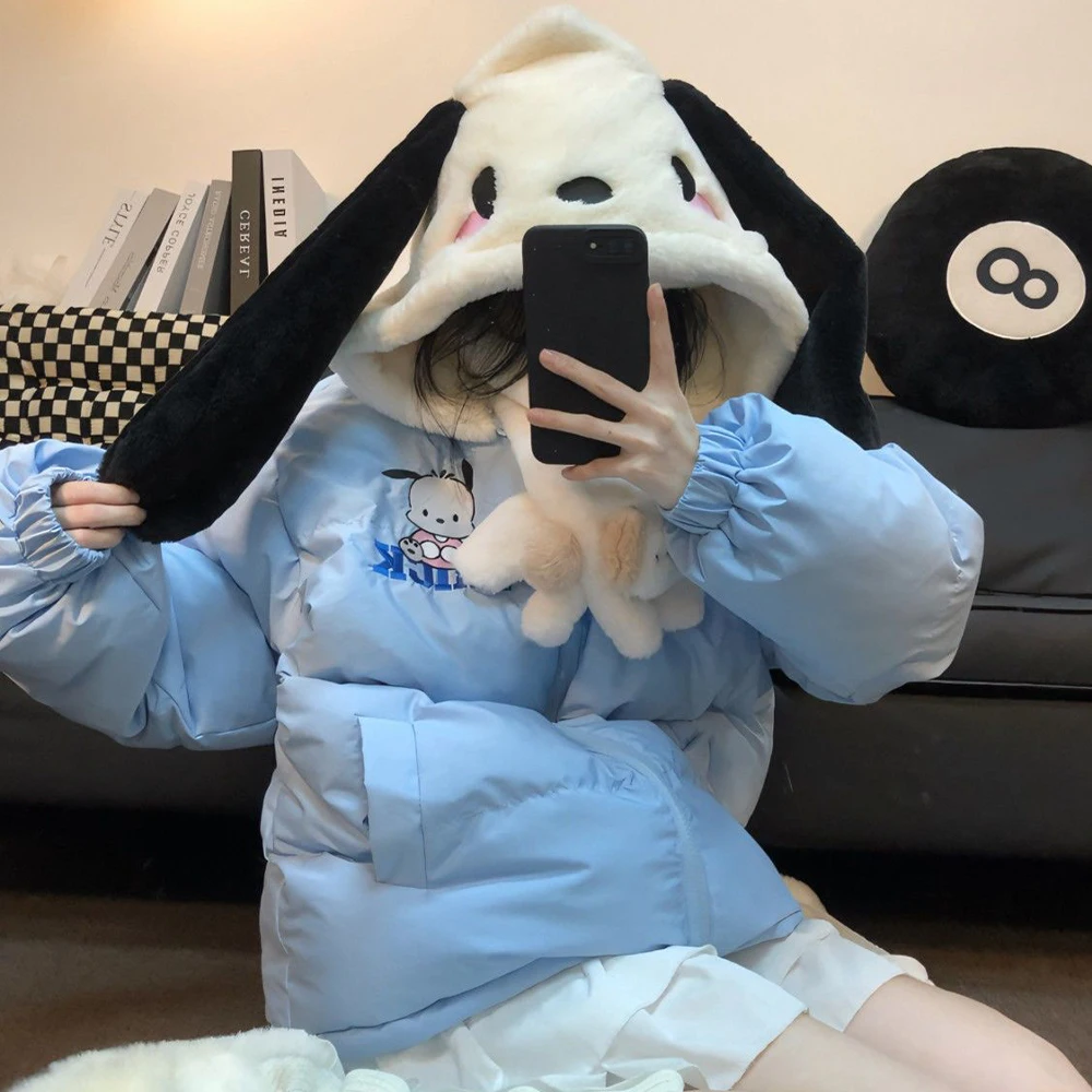 Anime Winter Girls Down Jacket Pochacco Cartoon Cute My Melody Thicken Cotton Clothes Stand Collar Coat Loose Warm Sweet Tops
Anime Winter Girls Down Jacket Pochacco Cartoon Cute My Melody Thicken Cotton Clothes Stand Collar Coat Loose Warm Sweet Tops