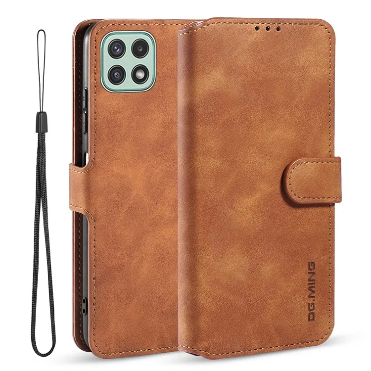 DG.MING Retro Style Leather Folio Flip Wallet Stand Cover with Strap for Samsung Galaxy A22 5G (EU Version) - Brown
DG.MING Retro Style Leather Folio Flip Wallet Stand Cover with Strap for Samsung Galaxy A22 5G (EU Version) - Brown