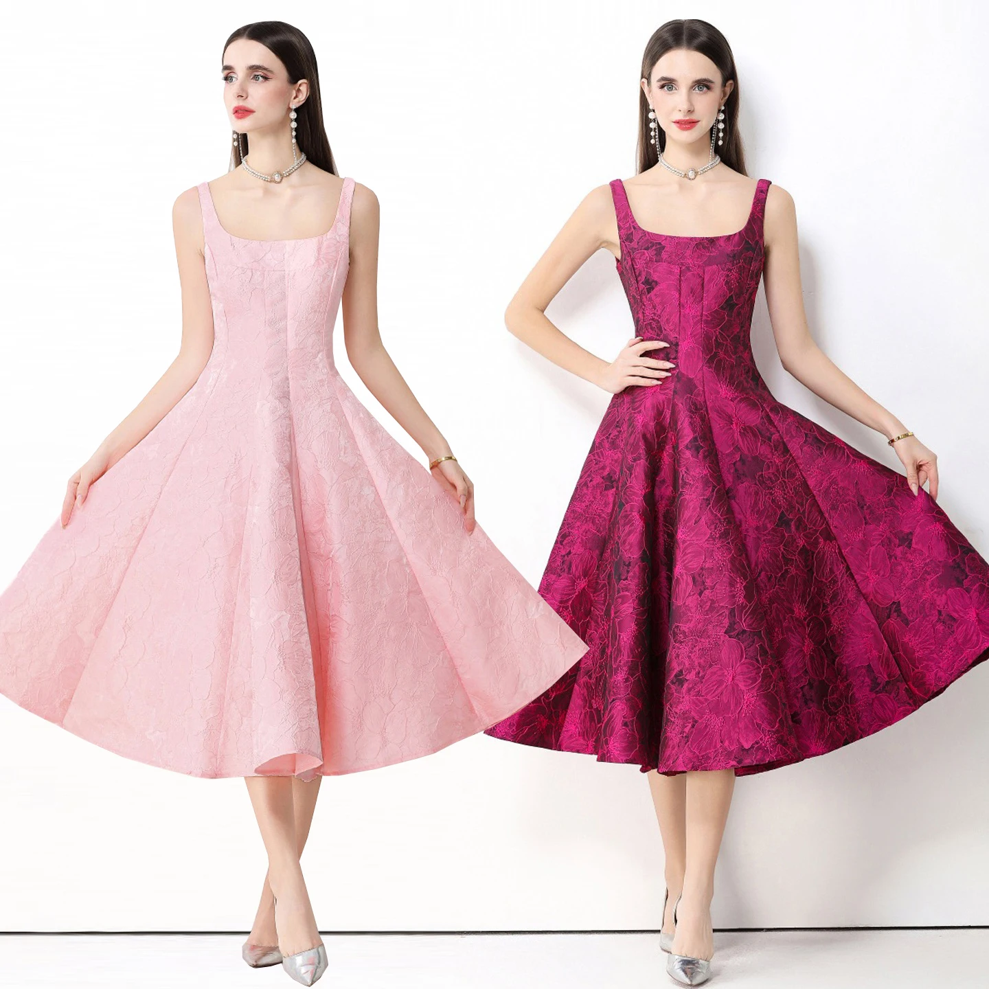 Elegant Embroidered Strap Dress Sexy Show off Long Skirt British Style High Waist Polymide Fiber Standard Fit A-Line Gown
Elegant Embroidered Strap Dress Sexy Show off Long Skirt British Style High Waist Polymide Fiber Standard Fit A-Line Gown