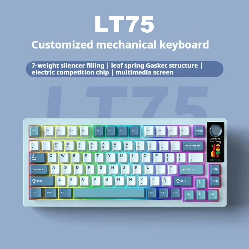 Lt75 3-режимная 80-клавишная игровая клавиатура с прокладкой RGB, геймерская клавиатура для офисного ПК, беспроводная механическая клавиатура с экраном и ручкой
Lt75 3-режимная 80-клавишная игровая клавиатура с прокладкой RGB, геймерская клавиатура для офисного ПК, беспроводная механическая клавиатура с экраном и ручкой